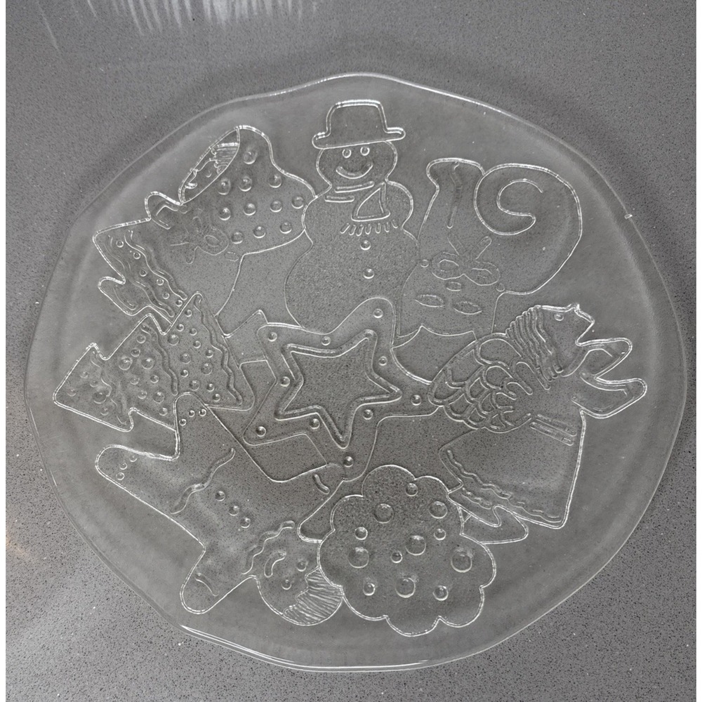 Vintage Pilgrim Clear Glass 13" Christmas Holiday Party Platter Original Box EUC
